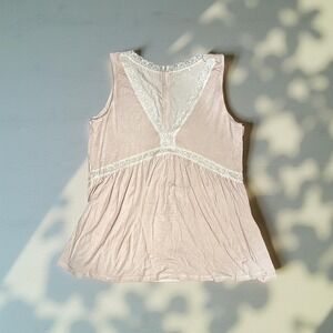 Pink Lace‎ Trim Tank Top Sleeveless Peplum Blouse Casual Cute Girly
